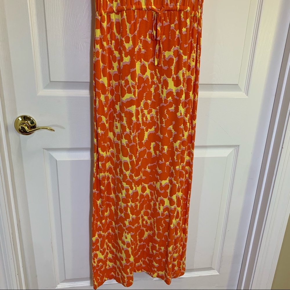 Gap Lava Orange Sleeveless Maxi Dress SP - Picture 3 of 9